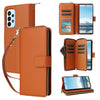 For Samsung Galaxy A23 5G Nine-card Slots Zipper Wallet Bag Leather Phone Case(Brown)