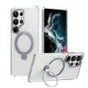 For Samsung Galaxy S25 Ultra 5G Double Ring MagSafe Magnetic Holder Phone Case(Transparent)