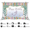 120 x 80cm Mermaid Happy Birthday Photography Background Cloth(11401122)