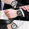 Curren 8077 Men Casual Business Waterproof Quartz Watch(White Shell Black)
