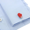 Men Shirts Enamel Lacquered Cufflinks, Color: Silver Golf Racket