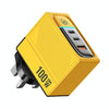 WK WP-U155 100W Dual Type-C+USB GaN Fast Charger, Plug:UK Plug