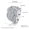 Women Fashion Luxury Zircon Stone Rings, Ring Size:9