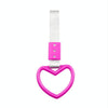 JDM Car Static Belt Decorative Warning Hanging Ring Rear Bumper Warning Ring Car Safety Hand Ring(Heart-Shaped Pink)