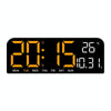 LED Screen Digital Display Desktop Alarm Clock Multifunctional Decoration Wall Clock(Orange)