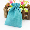 50 PCS Multi size Linen Jute Drawstring Gift Bags Sacks Wedding Birthday Party Favors Drawstring Gift Bags, Size:17x23cm(Dark Blue)