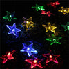 Star Shape 20 LEDs Outdoor Garden Christmas Festival Decoration Solar Lamp String(Colour)