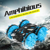 2.4G RC Stunt Car Land Water Double Side Amphibious Elves Simulate Remote Control Vehicle Toy (Blue)