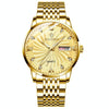 BINBOND B3034 Diamond 30m Waterproof Business Watch Men's Butterfly Buckle Luminous Quartz Watch(Full-gold-Gold)
