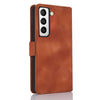 For Samsung Galaxy S21 5G Dreamy Butterfly Love Flower Embossed Leather Phone Case(Brown)