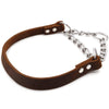 Leather Half P Collar, Brown, Large (55cm) - Dog