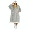 Lazy Blanket Lambswool TV Blanket Wearable Blanket, Size: Length 150CM(Light Gray)