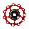 MEROCA Metal Bearings Mountain Bike Road Bike Rear Derailleur Guide Wheel 11T/13T Guide Wheel, Specification:11T, Color:Red