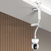 50cm White No-Drill Security Camera Mount - Adjustable Clamp, 360° Rotation