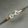 3 PCS Women Fashion Crystal Bowknot Cubic Zirconia Rings(gold)