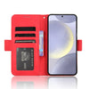 For Samsung Galaxy S24 FE 5G Skin Feel Calf Texture Card Slots Leather Phone Case(Red)