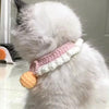 Handmade Crochet Cat Collar - Pink - 20cm (Up to 2kg)
