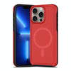 For iPhone 13 Pro Shockproof MagSafe Armor PC Hybrid TPU Phone Case(Red+Black)