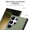 For Samsung Galaxy S22 Ultra 5G Twill Fabric Leather Skin Back Phone Case(Green)
