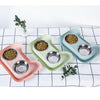 Stainless Steel Double Pet Bowl Green - Leakproof Dog & Cat Food Water Bowl