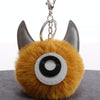 3 PCS Cartoon Croissant Hair Ball Keychain Pendant Bag Car Pendant(Turmeric)
