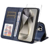 For Samsung Galaxy S25 Ultra 5G ENKAY Card Wallet Calf Texture Leather Phone Case with Screen Film(Blue)