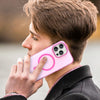 For iPhone 15 Pro Max MagSafe Frosted Translucent TPU + PC Full Coverage Phone Case(Pink)