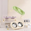 Collapsible Double Pet Bowl, Stainless Steel White, Cat & Dog