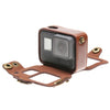 For GoPro HERO7 Black /6 /5  PU Leather Housing Case with Neck Strap & Buttons(Coffee)