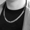 Europe and America Fashion Alloy Chain Hip Hop Simple Long Necklace, Width: 12mm, Length: 80cm (Platinum)