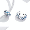 S925 Sterling Silver Blue Zircon Positioning Buckle Beads DIY Bracelet Necklace Accessories