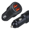 Aluminum Alloy Cigarette Lighter Applicable Car Charger, Model: Black Double QC