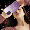 For Samsung Galaxy A15 Gradient Glitter Flower All-inclusive Phone Case(Purple)