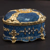 Metal Oval Diamond Jewelry Storage Box Birthday Wedding Gift, Size: 8.5x6x6cm(Gold Edge Royal Blue)