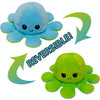 Flipped Octopus Doll Double-Sided Flipping Doll Plush Toy(Light Blue + Green)