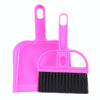 Mini Desktop Car Keyboard Sweep Cleaning Brush Small Broom Dustpan Set(Magenta)