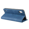 For Galaxy A10 Retro-skin Business Magnetic Suction Leather Case with Holder & Card Slots & Wallet(Dark Blue)