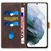 For Samsung Galaxy S21 5G Grid Stitching Leather Phone Case with Lanyard(Brown)