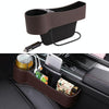 Car Multi-functional Driver Seat Console PU Leather Box Cigarette Lighter Charging Pocket Cup Holder Seat Gap Side Storage Box(Coffee)