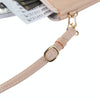 Litchi Texture Card Holder Mobile Phone Zipper Bag with Long Strap(Light Blue)