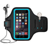 Mobile Phone Armband With Adjustable Strap & Key Pocket, Size: Medium Blue