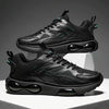 Men Air Cushion Sneakers Low Top Lace Running Shoes Mesh Breathable Sports Shoes, Size: 40(Black Blue)
