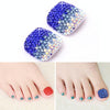 2 PCS Crystal Fake Nail Art Tips Rhinestone Full Cover Toenails Decals Stickers(NO:28)