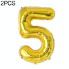 2 PCS 40 Inch Aluminium Foil Number Balloons Birthday Wedding Engagement Party Decor Kids Ball Supplies(5-Gold)