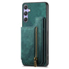 For Samsung Galaxy S25 5G Retro Leather Zipper Wallet Back Phone Case(Green)