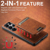 For Samsung Galaxy S25 Ultra 5G Suteni H16 Litchi Texture Leather Detachable Wallet Back Phone Case(Khaki)