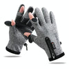 Outdoor Sports Riding Warm Gloves Touch Screen Fingerless Fishing Gloves, Size: M(Grey)