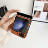 For Samsung Galaxy Z Flip5 Integrated Magnetic Axis Solid Color Leather Texture Phone Case(Red)