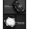 SANDA 6025 Dual Time Digital Display Luminous Calendar Waterproof Multifunctional Men Sports Quartz Watch(Black White)