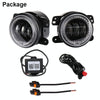 2 PCS DC12V-30V / 30W / 3A / 1440LM 12LEDs  4 inch Car LED Colorful Fog Light, Style: Black Background(Yellow Light)